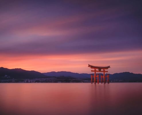 Torii Itsukushima at sunset